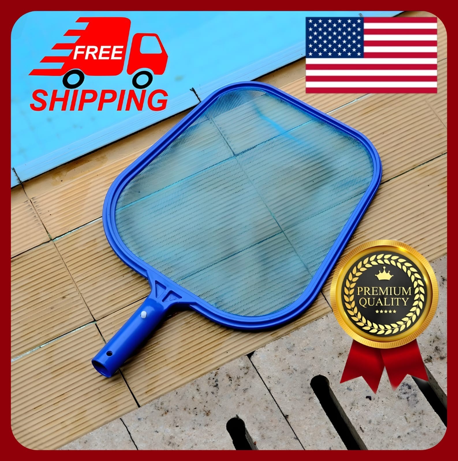 Professional Swimming Pool Leaf Skimmer Net Ultra Fine Mesh Pool Spa Pond Cleane