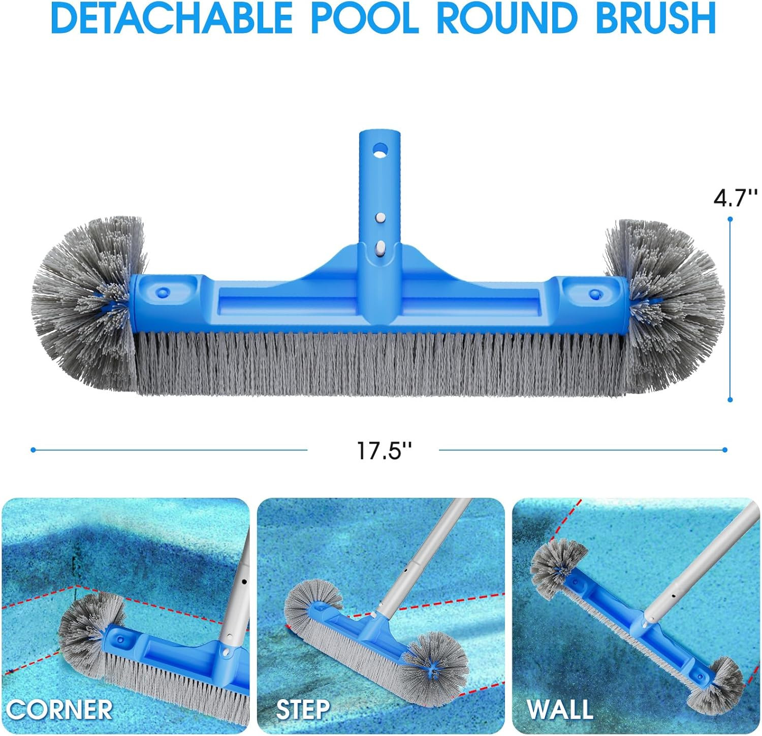 All-in-One Pool Cleaning Kit with Skimmer Nets, Brush, Floater & Scrubber