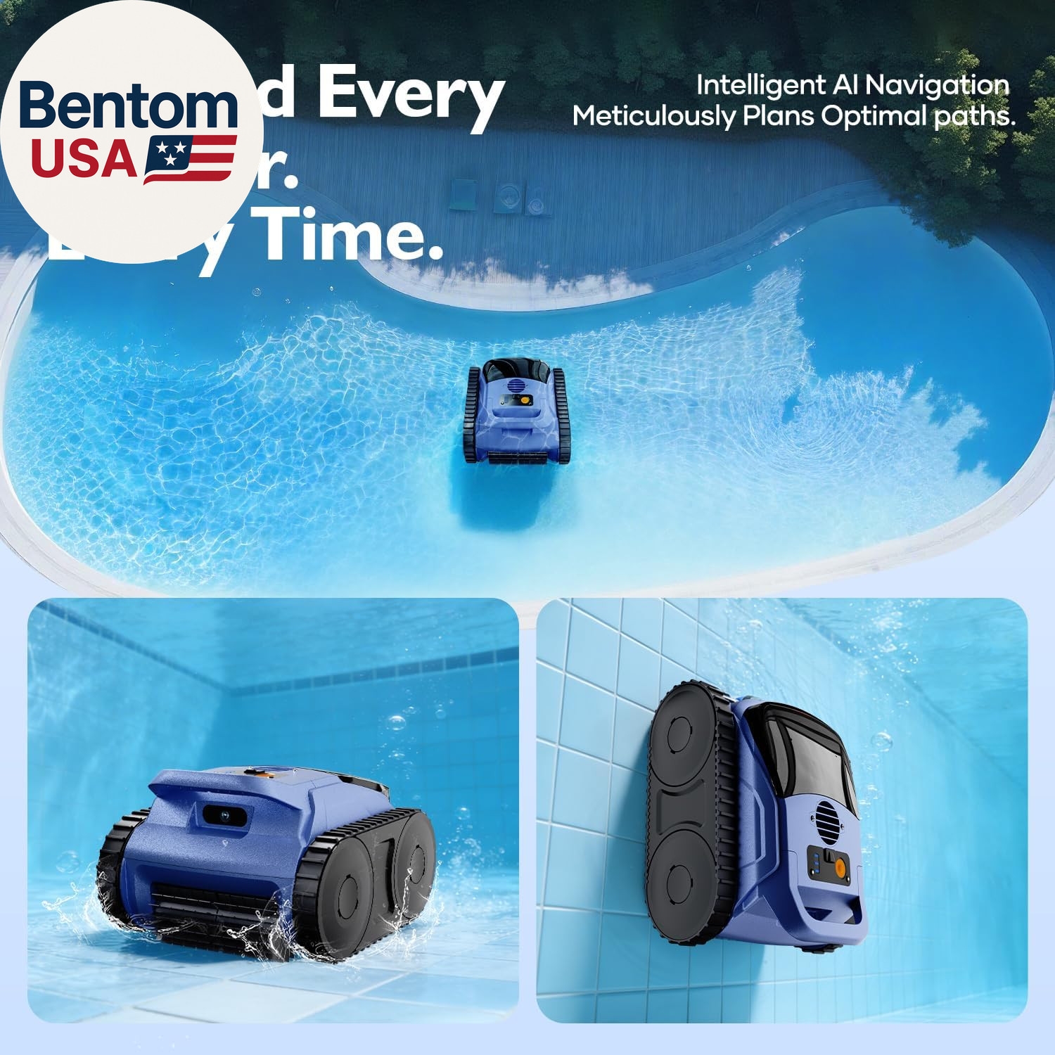 [2026 Release] Automatic Robotic Pool Vacuum for Inground & above Ground Pools,