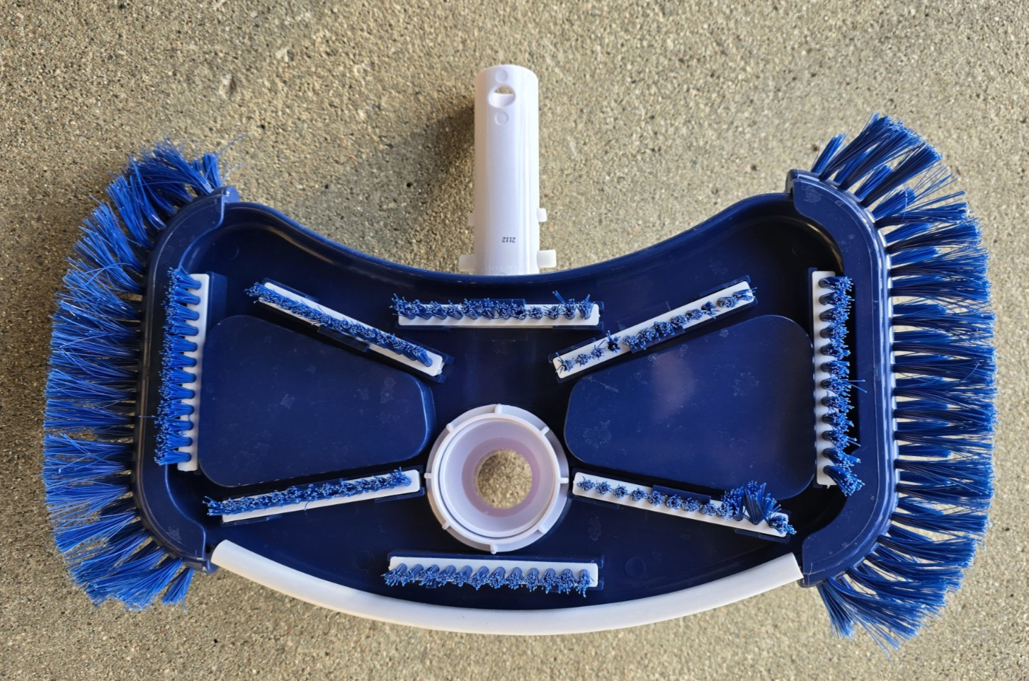 14&Prime; Vacuum Pool Brush Head Blue White Swimming Pool Cleaner Attachment Weighted