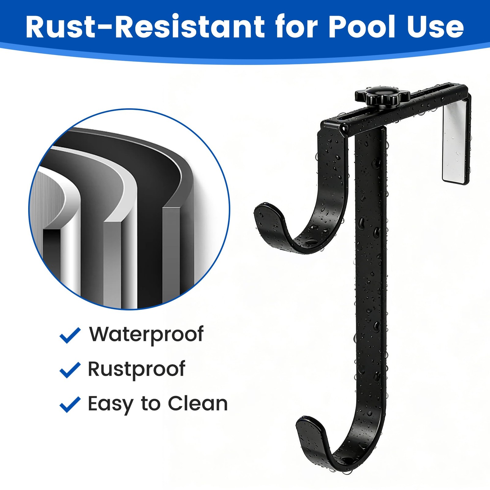 2pcs Double Pool Pole Hooks, Adjustable Thickened Panel Pool Fence Equipment …