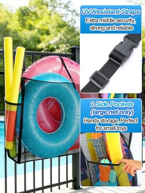 2 Pack Pool Float Storage Bag – Large and Small Mesh Hanging Pool Toy