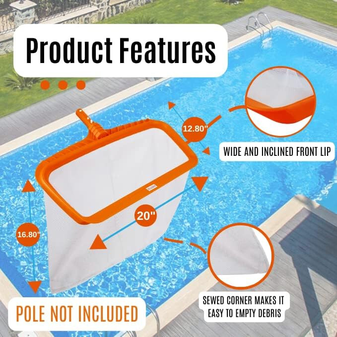 Pool Special Leaf Rake Skimmer for Swimming Pool Cleaning Heavy Duty 20 Easy Sco