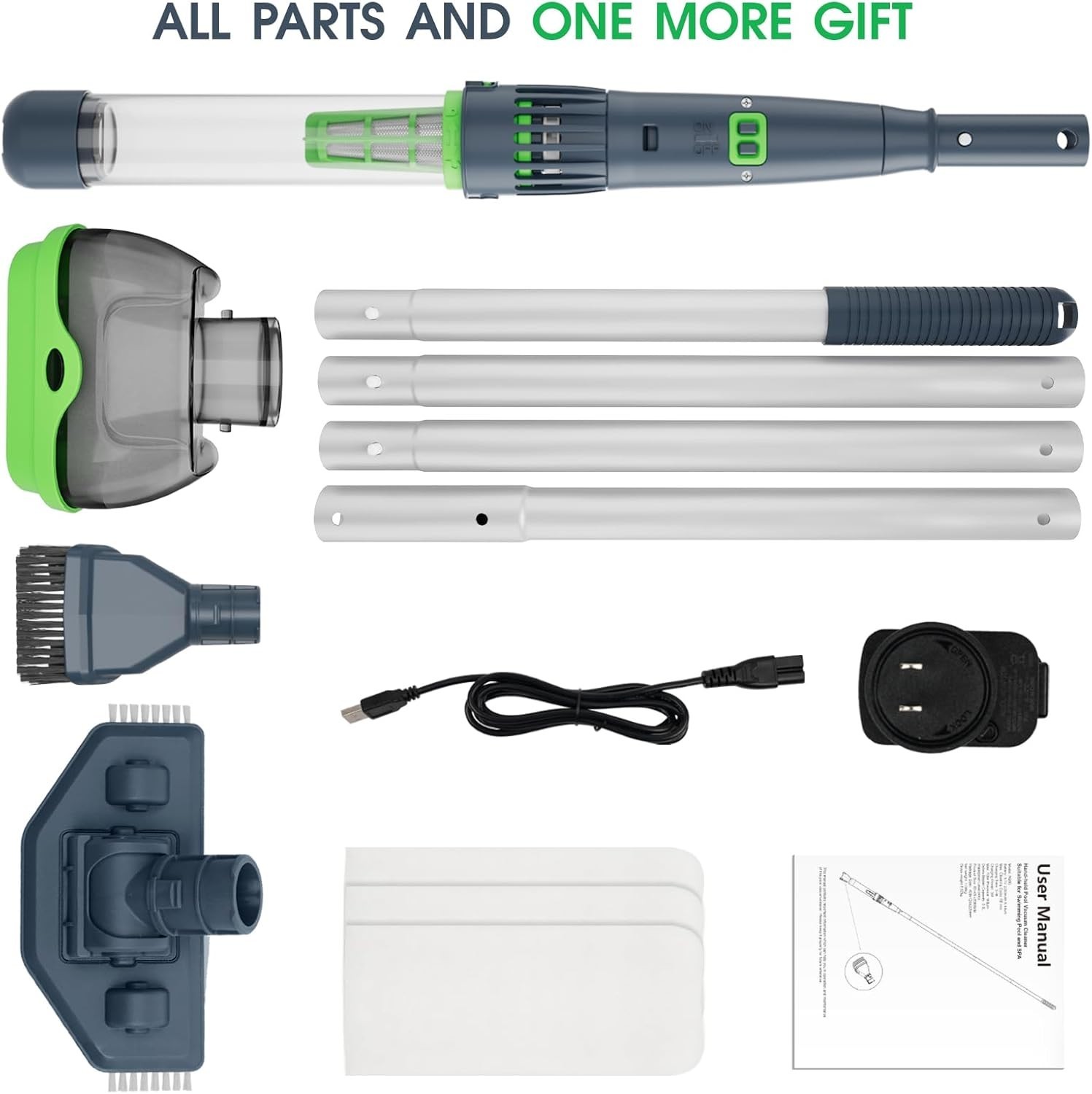 Lightweight Pool Vacuum Cleaner with Dual Mode & Ultra Fine Filters – 90 Mins