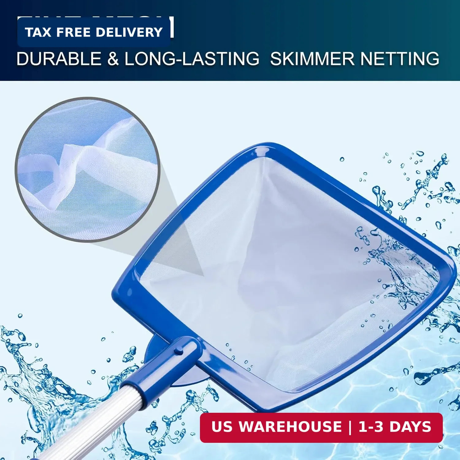 POOLAZA Hot Tub Skimmer Net Handheld, Professional Pool, Spa, Pound Skimmer Net