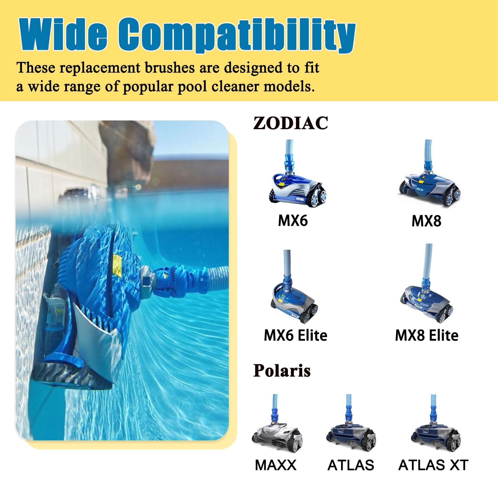 4 Pcs Gray Yellow Pool Cleaner Replacement Parts R0714400