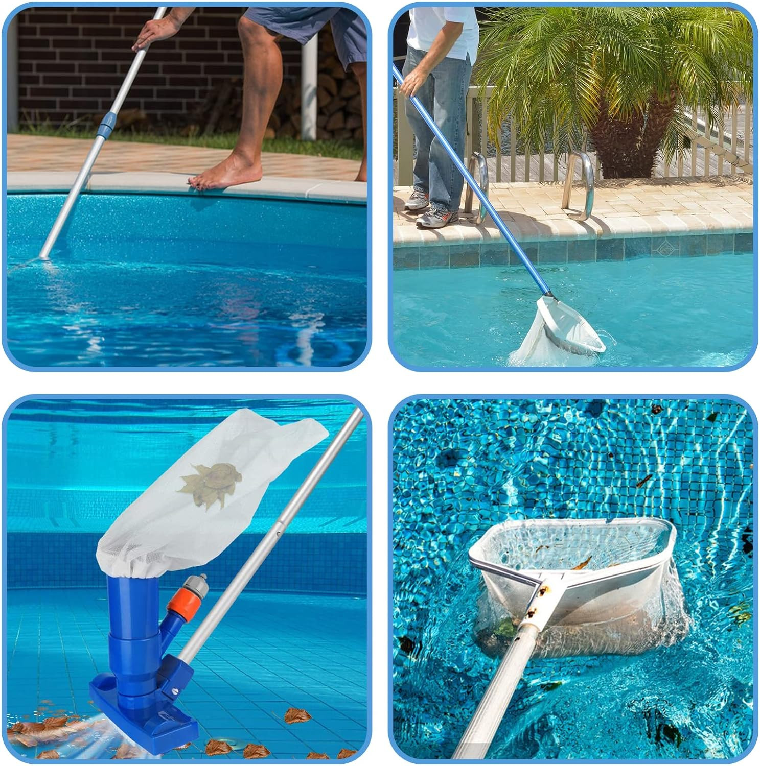 6 Pack Pool Cleaner Net, 9 X 12.2 Inch Vacuum Pool Cleaner Fine Mesh Bag Pool Va