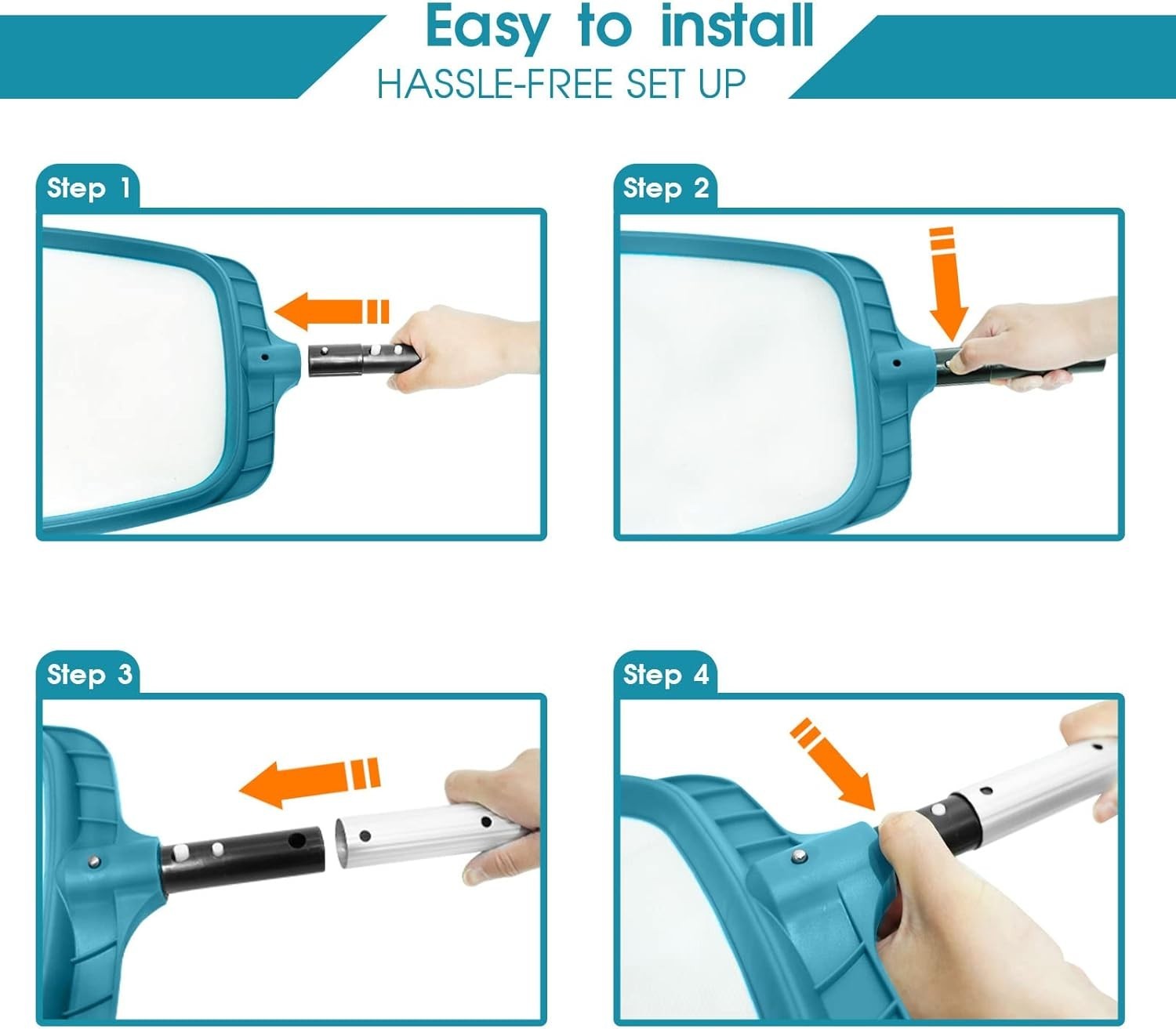 Professional Pool Skimmer Net – Heavy Duty Leaf Cleaner for Effortless Pool Care