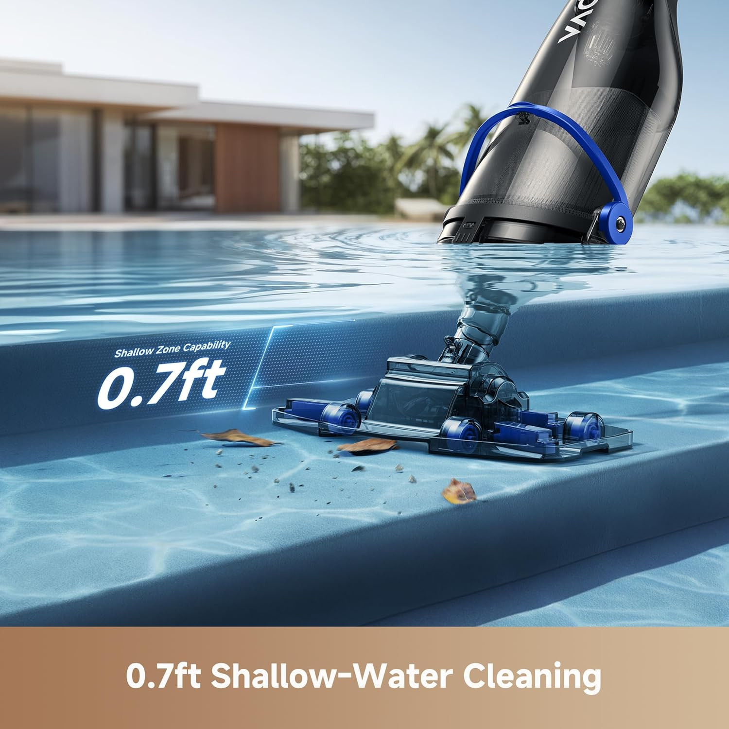 Handler V10 Cordless Pool Vacuum, 18.5 GPM Suction, Transparent Suction Head & 5