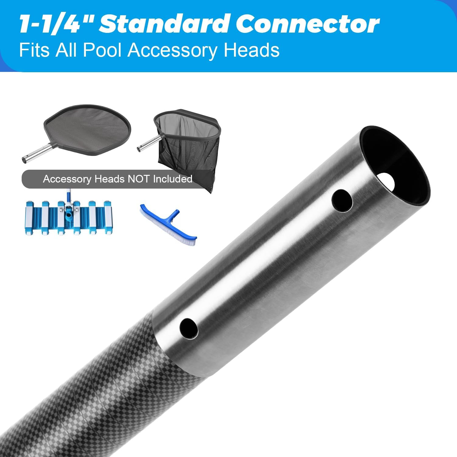 Carbon Fiber 12FT Adjustable Telescopic Pool Pole with Quick-Release Lock – Comp