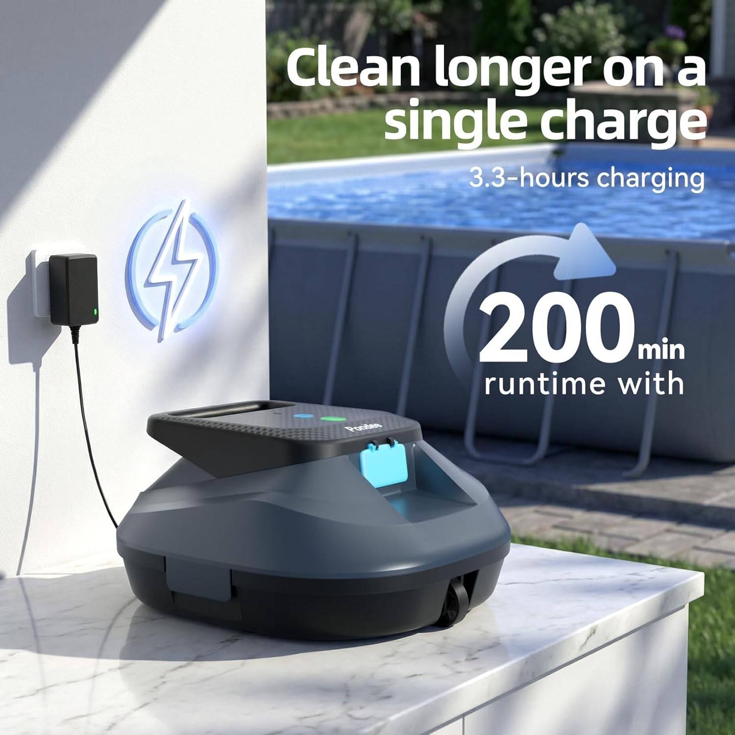 2026 X2 Robotic Pool Vacuum Cordless Cleaner 200-Minutes Runtime