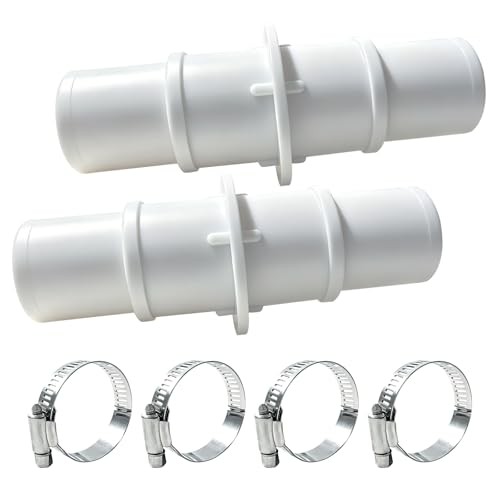 Pool Hose Adapter Connector 1-1/4&Prime; to 1-1/2&Prime; for Cleaning Pool Cleaner – White