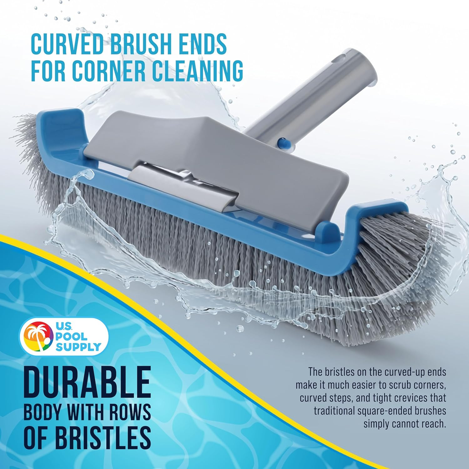 17.5&Prime; Pool Brush Head for Inground Pools – Swimming Pool Brush