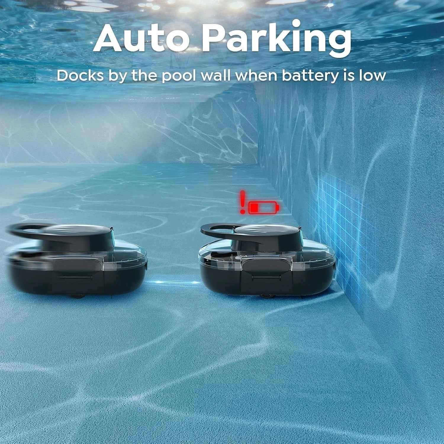 130-Minute Runtime Cordless Pool Cleaner for Effortless Cleaning – Self-Parking