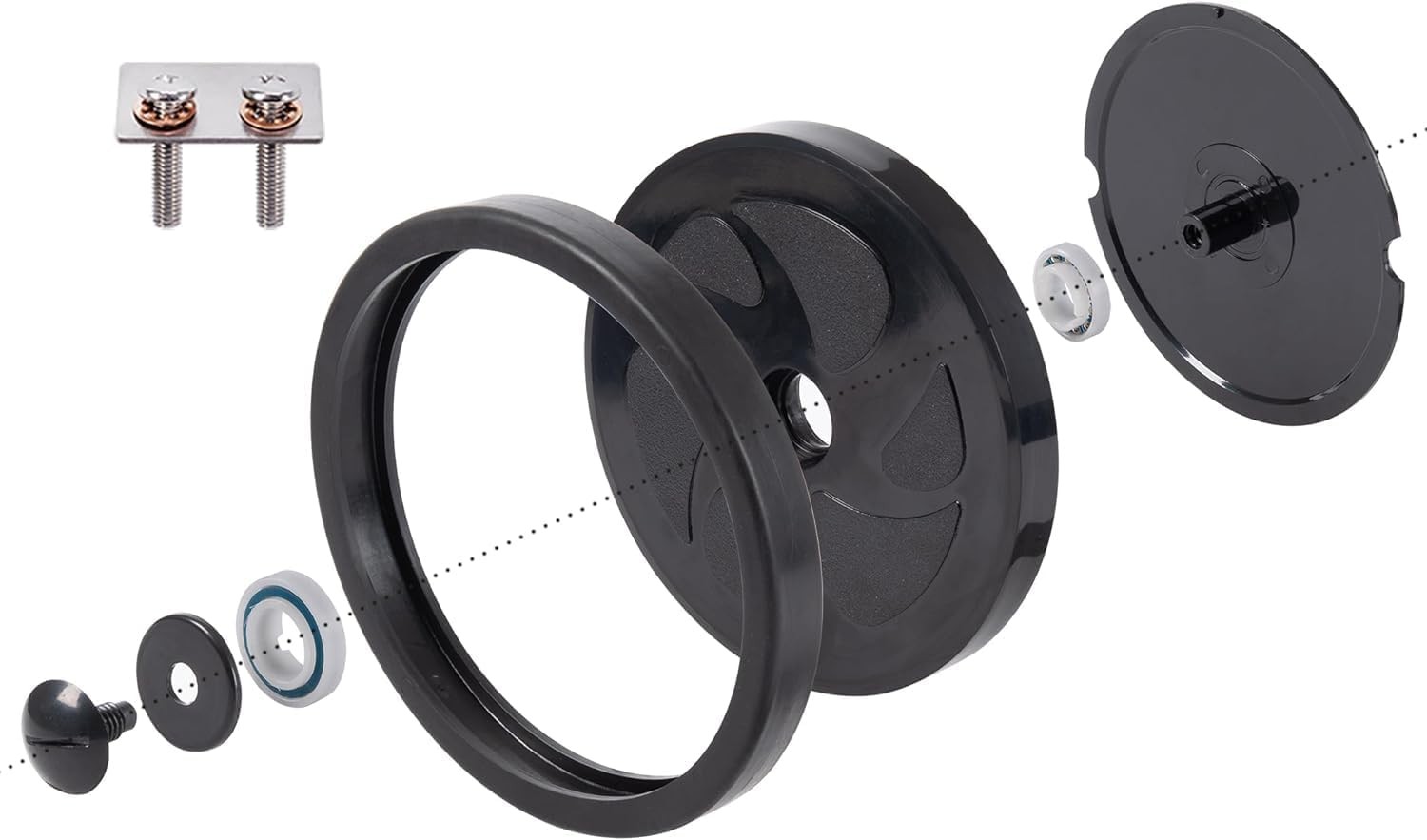 3 PK Large Wheel C7 Assembly w/ Tire C11 for Polaris 280 Black Max Pool Cleaner