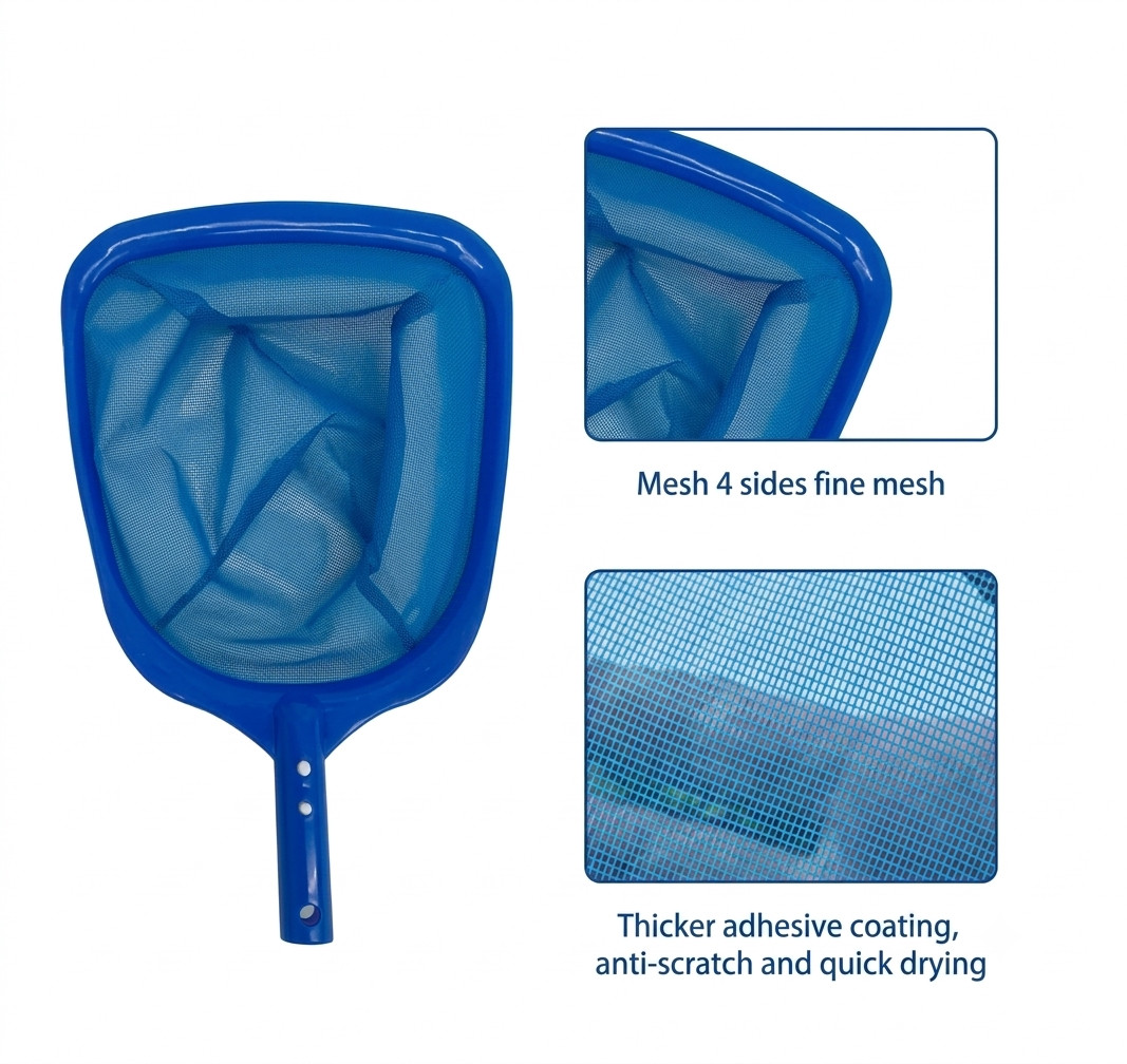 Pool Skimmer Net Leaf Debris Catcher Cleaner Flat Mesh Swimming Pool Tool