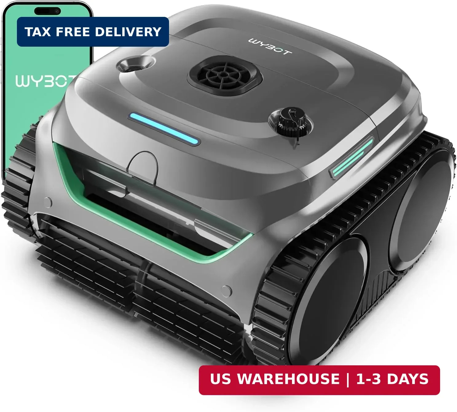 WYBOT C2 Cordless Robotic Pool Cleaner, Dual Filtrations, Floor, Wall &Waterline