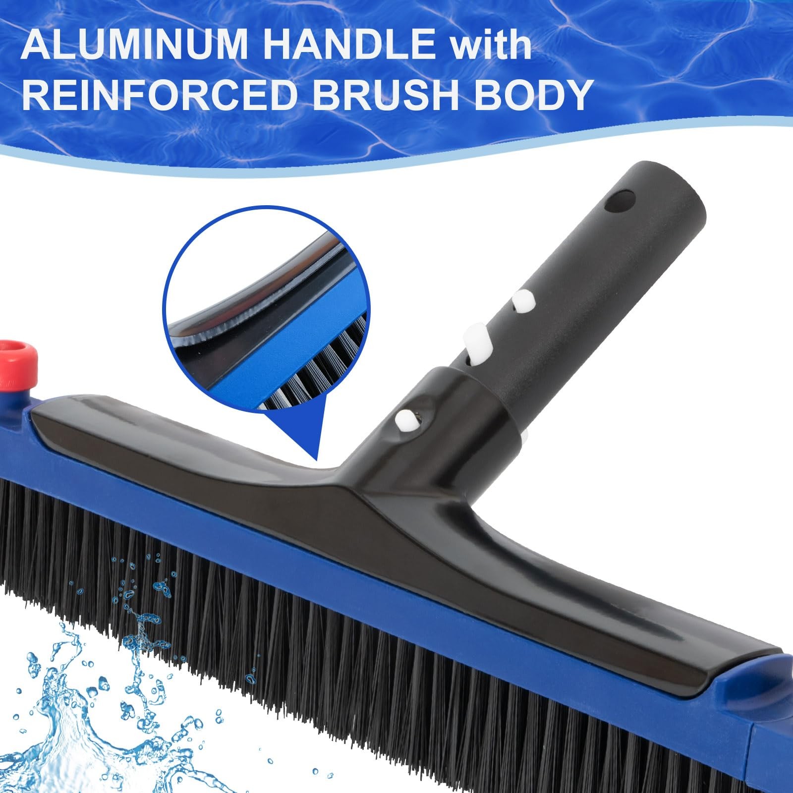 20 » Pool Brush, Curved Ends Pool Brush Head for Inground Pools with BPT Bris…