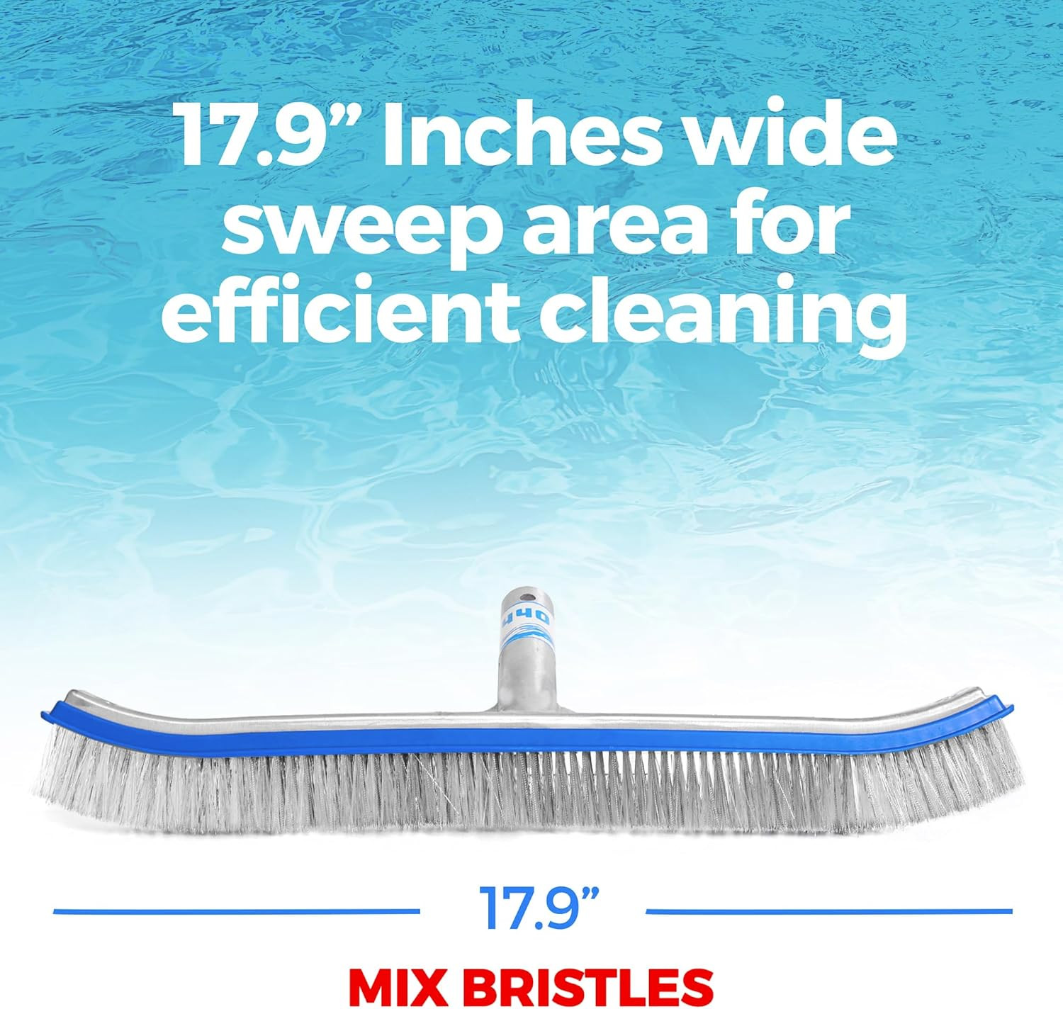 Combo Nylon and Stainless Steel Pool Brush – 18-Inch Heavy Duty Pool Brush Head