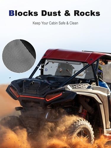 Mesh Rear Window Sunshade for UTV – Dustproof & UV-Resistant Rear Window Net,