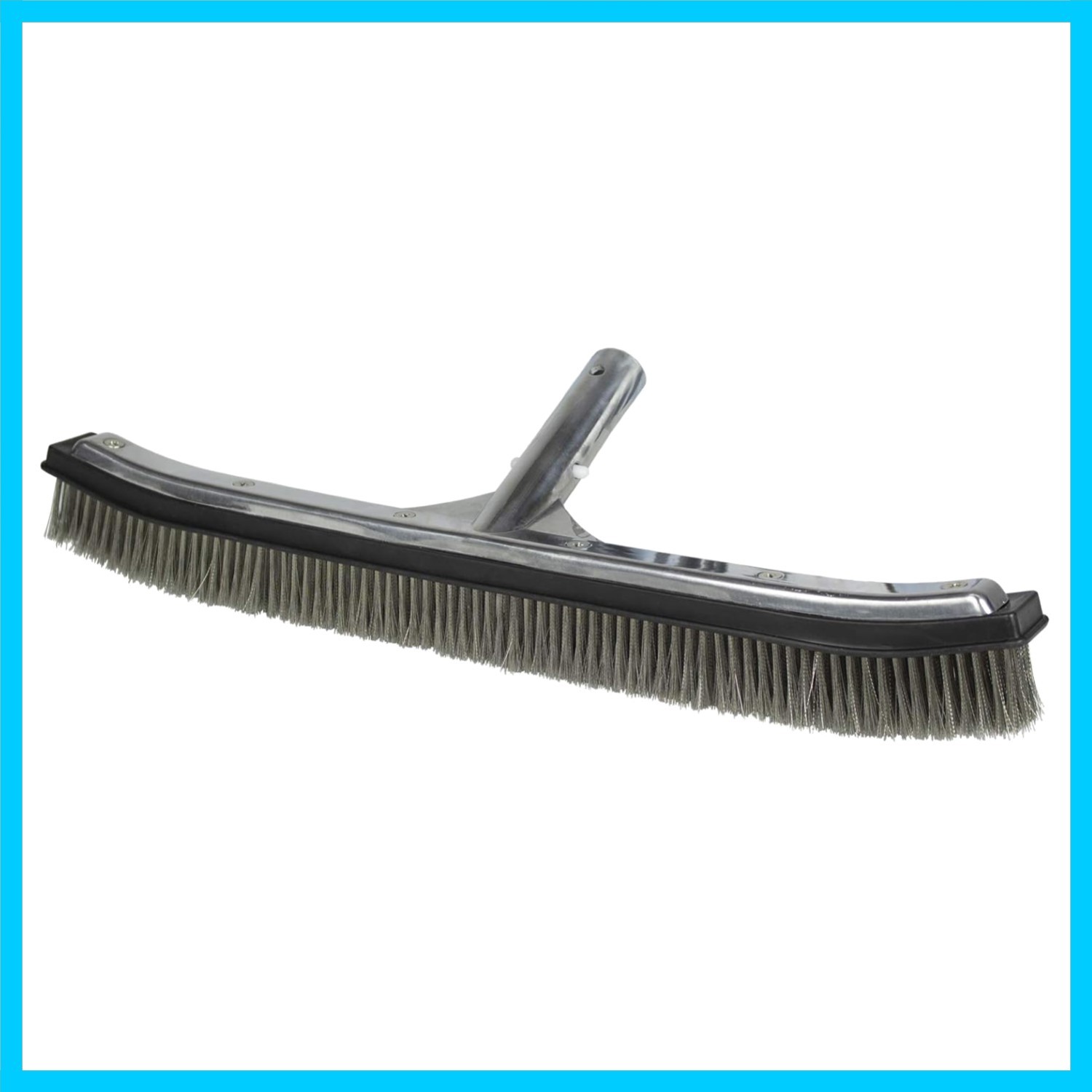 18-Inch Stainless Steel Pool Algae Brush, Heavy-Duty Aluminum Back, for Gunit…