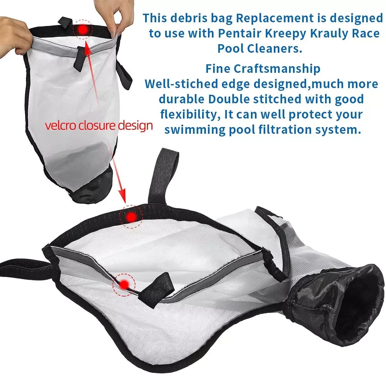 360240 Pool Cleaners Debris Bag for Pentair Kreepy Krauly Racer 360228 LS 360…