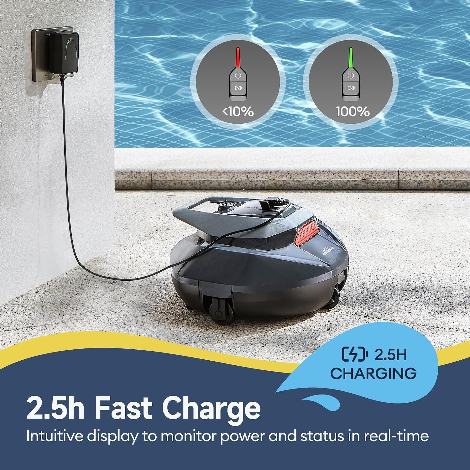 S110 Robotic Pool Cleaner: Cordless, Dual-Motor Suction for Effortless Cleaning