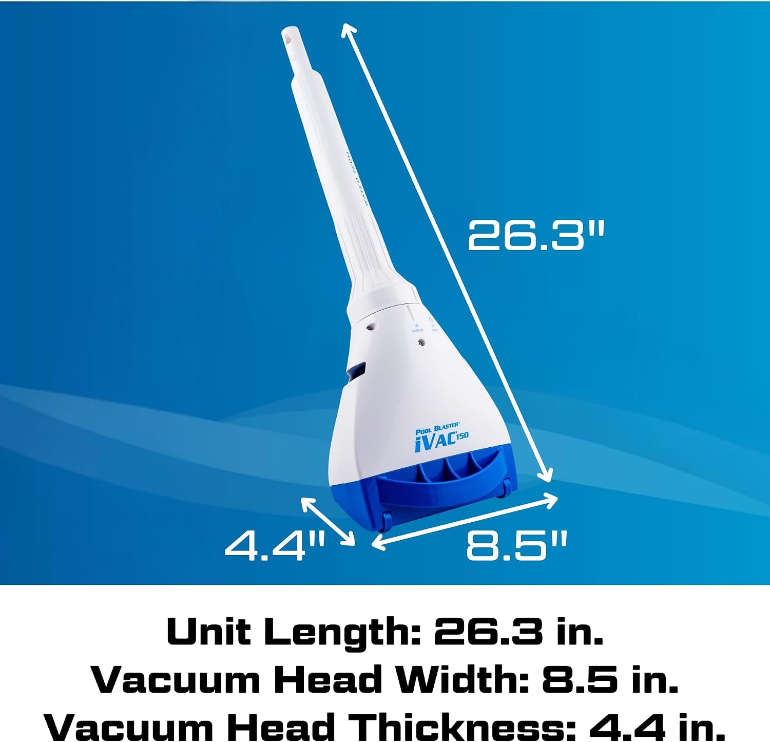 BLASTER iVac 150 Cordless Hot Tub Vacuum for Spas, Small Pools, Kiddie Pools, 2.