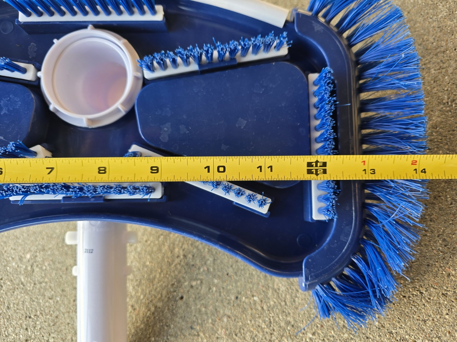 14&Prime; Vacuum Pool Brush Head Blue White Swimming Pool Cleaner Attachment Weighted