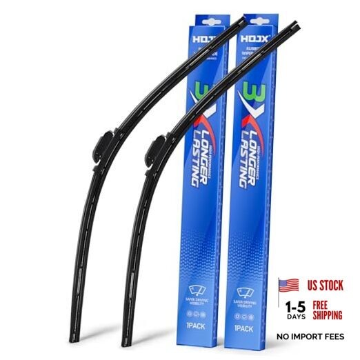Quiet Front Windshield Wiper Blades 24 inch and 17 inch Set Front(24&Prime; and 17&Prime;)