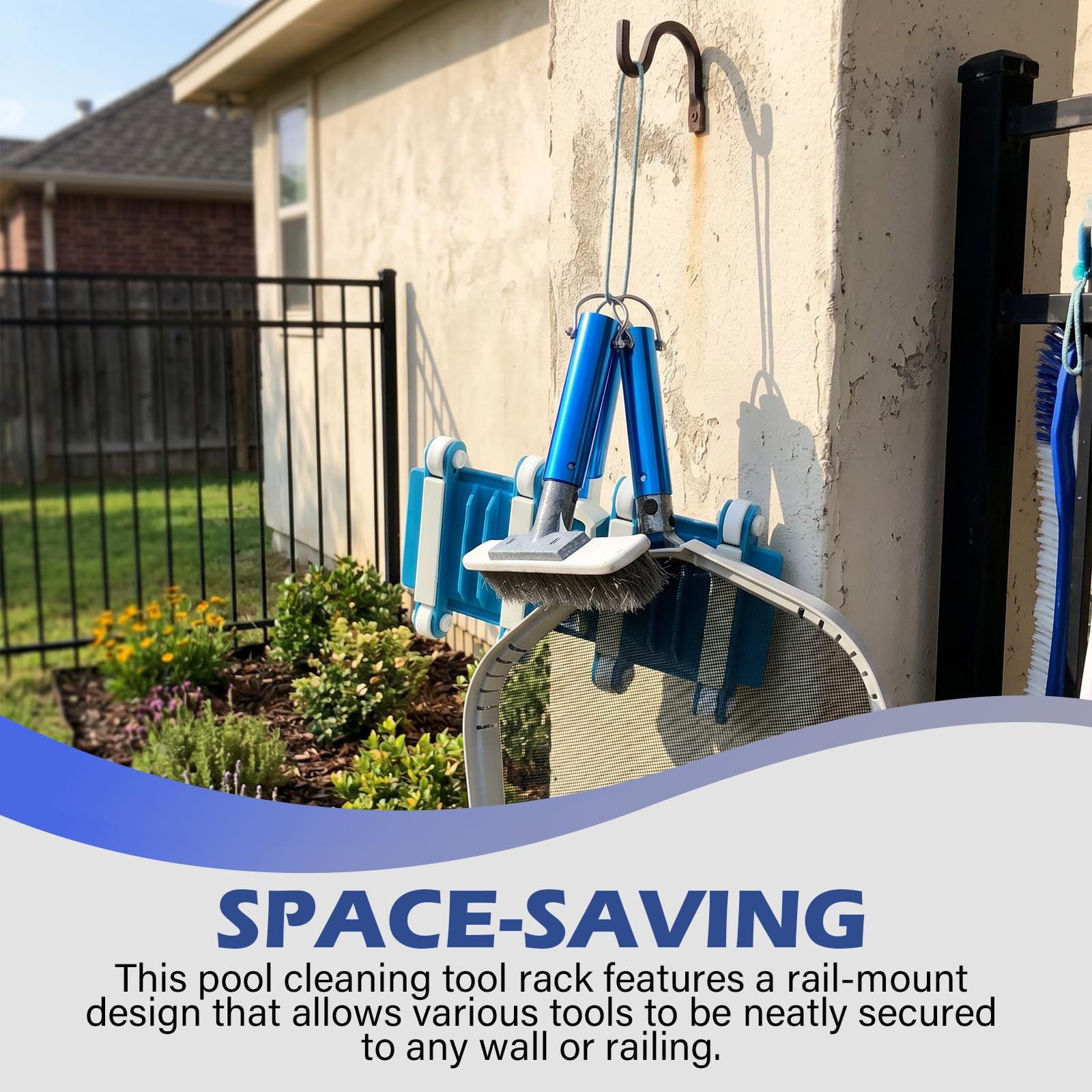 Pool Tool Holder and Organizer, 3 Pcs 1-1/4&Prime; Pool Cleaning Equipment Storage …