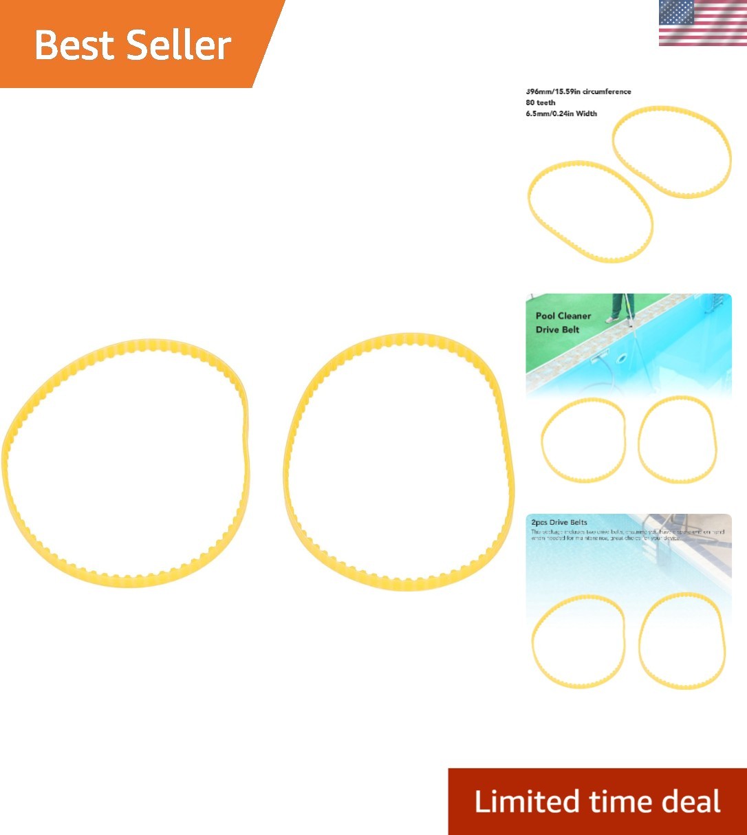 2PCS Pool Cleaner Drive Belts Replacement Kit,Upgraded Pool Cleaner Belt Repl…