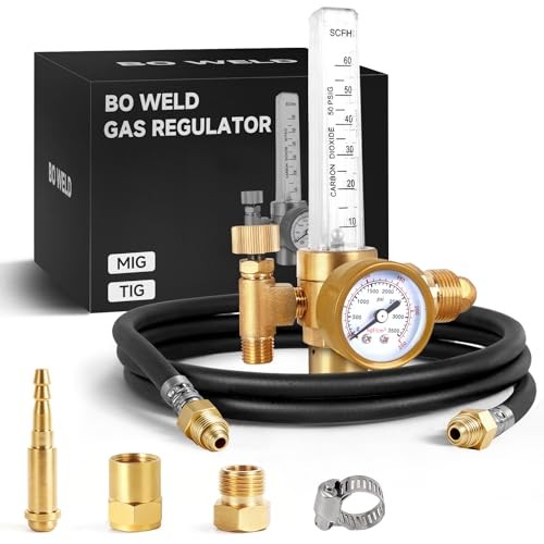 BO WELD Argon CO2 Regulator Flow Meter Gas Regulator Gas Regulator with Hose