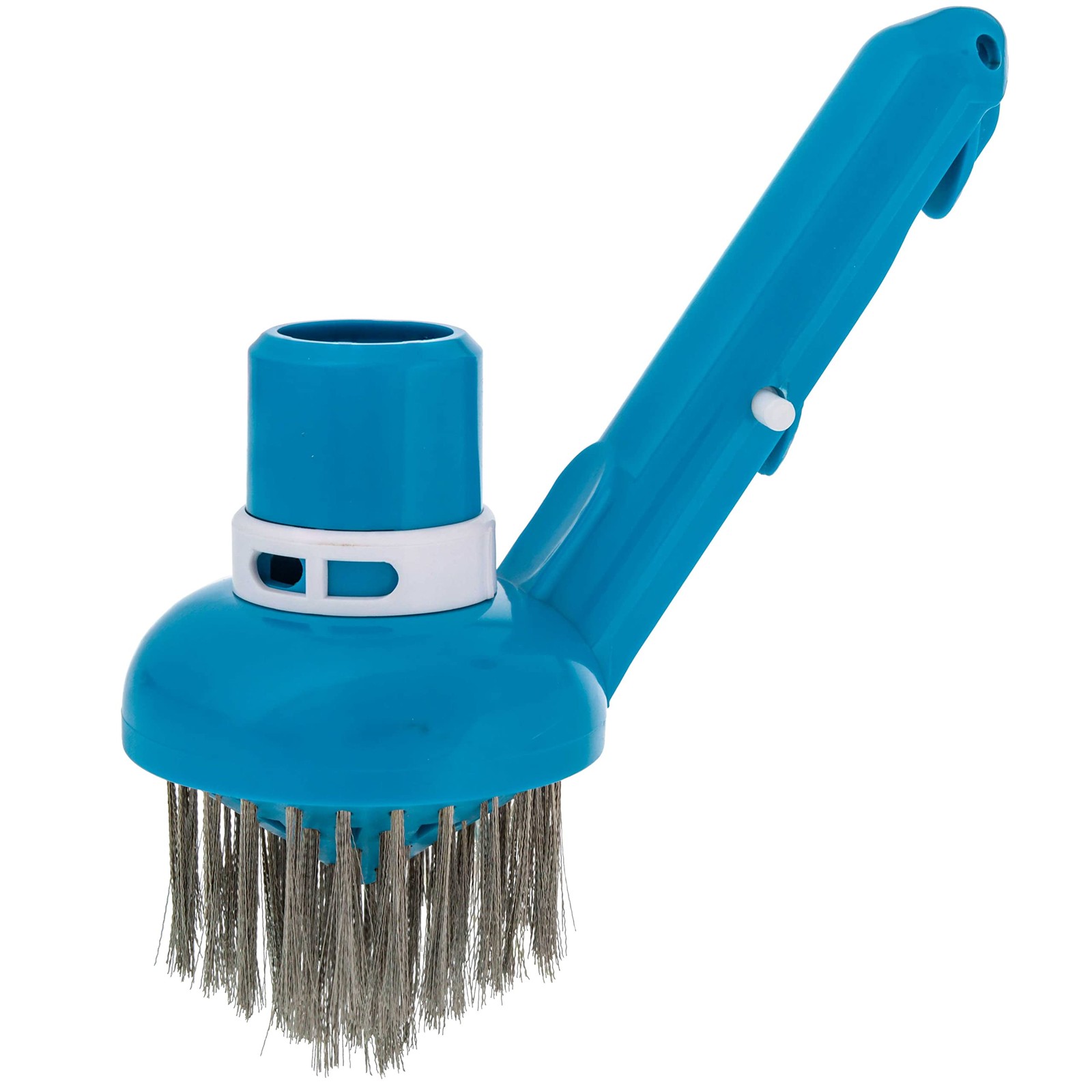 U.S. Pool Supply Corner Vacuum Head Brush with Stainless Steel Bristles, Blue
