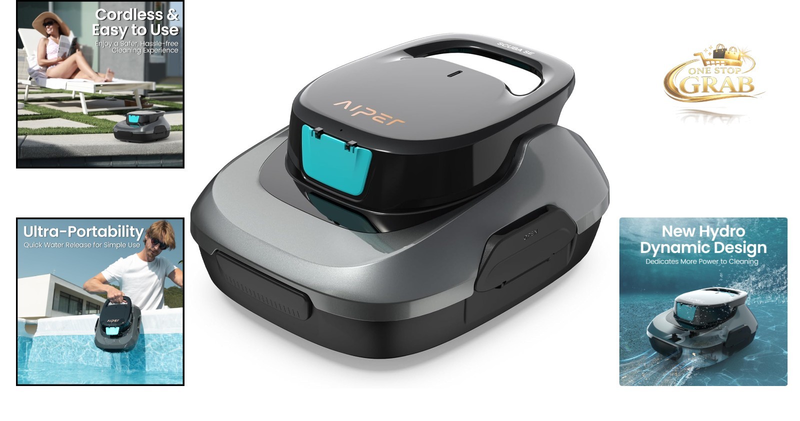 NEW 2024 Cordless Pool Cleaner Robotic Vacuum 1200GPH Suction Lightweight
