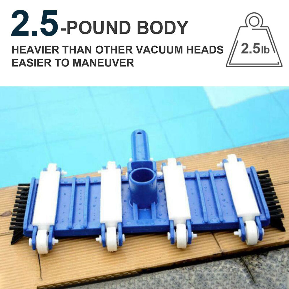 14 Inch Pool Vacuum Cleaner Head, Swimming Pool Vacuum Head With Side Brush PVC