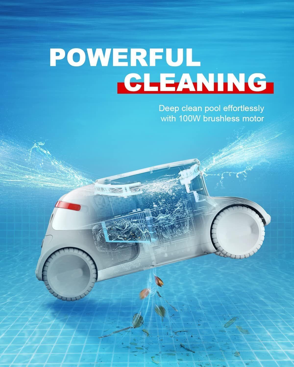 GENKINNO Pool Cleaner Cordless Robotic Pool Cleaner ~ Smart Navigation *4641B1B