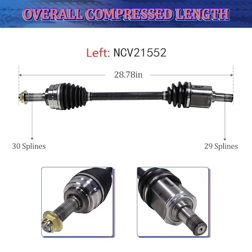 Front CV Axles Replacement for Honda Pilot 2009 2010 2011 EX LX Touring EX-L