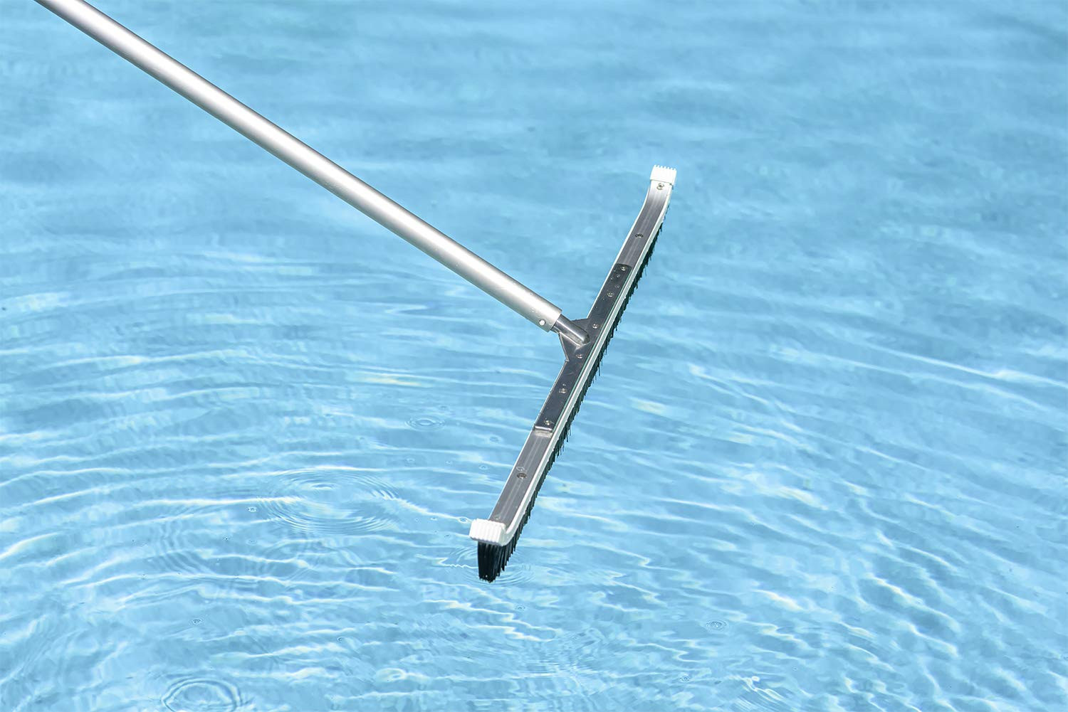 36-Inch Extra-Wide Commercial Pool Brush, Heavy-Duty Aluminum Back, Curved Head