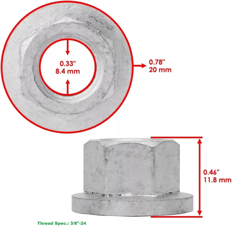 Front Rear Wheel Stud and Nut Kit 85-1092 7518378 Replacement for Polaris