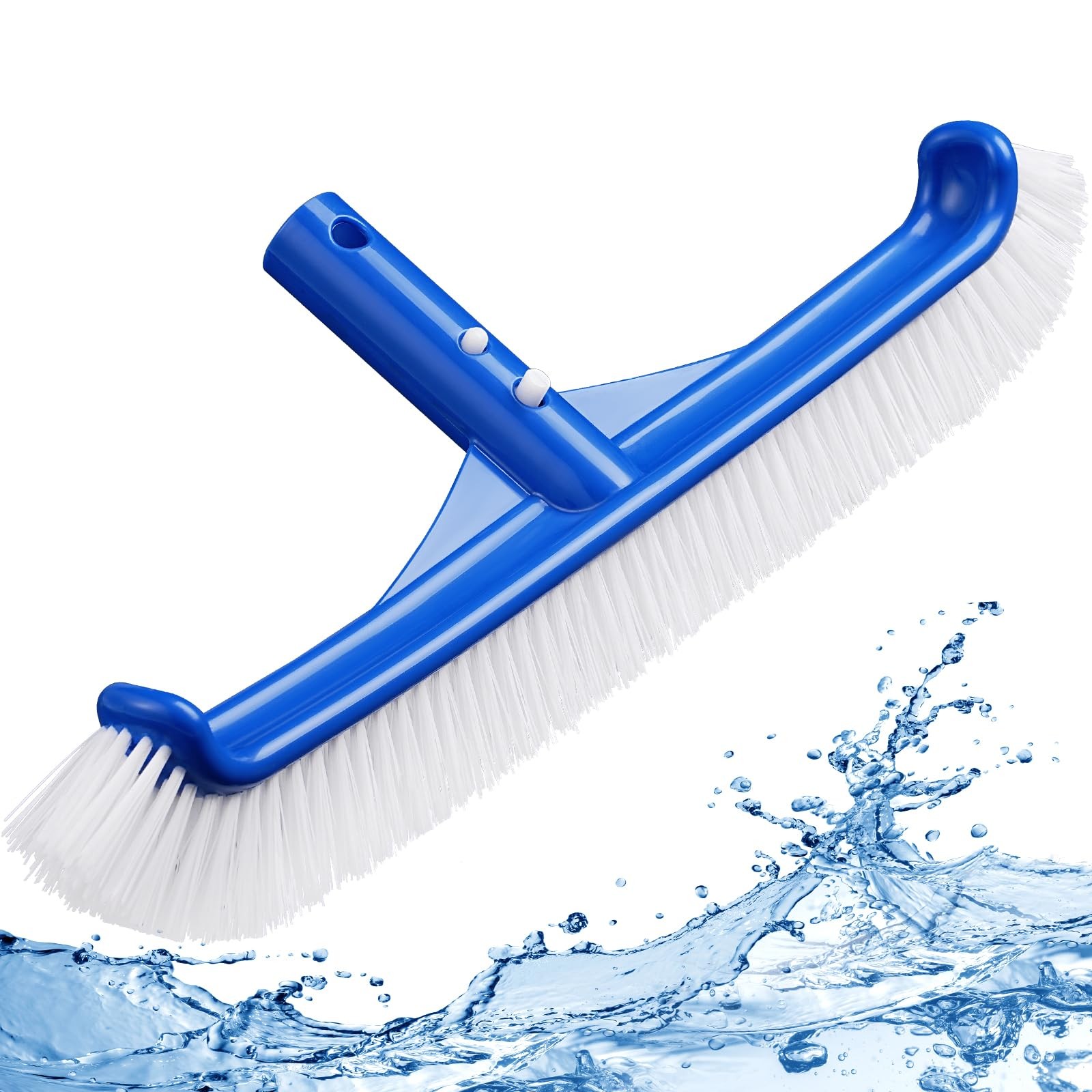 18 Inch Pool Brush Head Curved Ends Pool Broom Scrub Brush for Walls Bathtubs