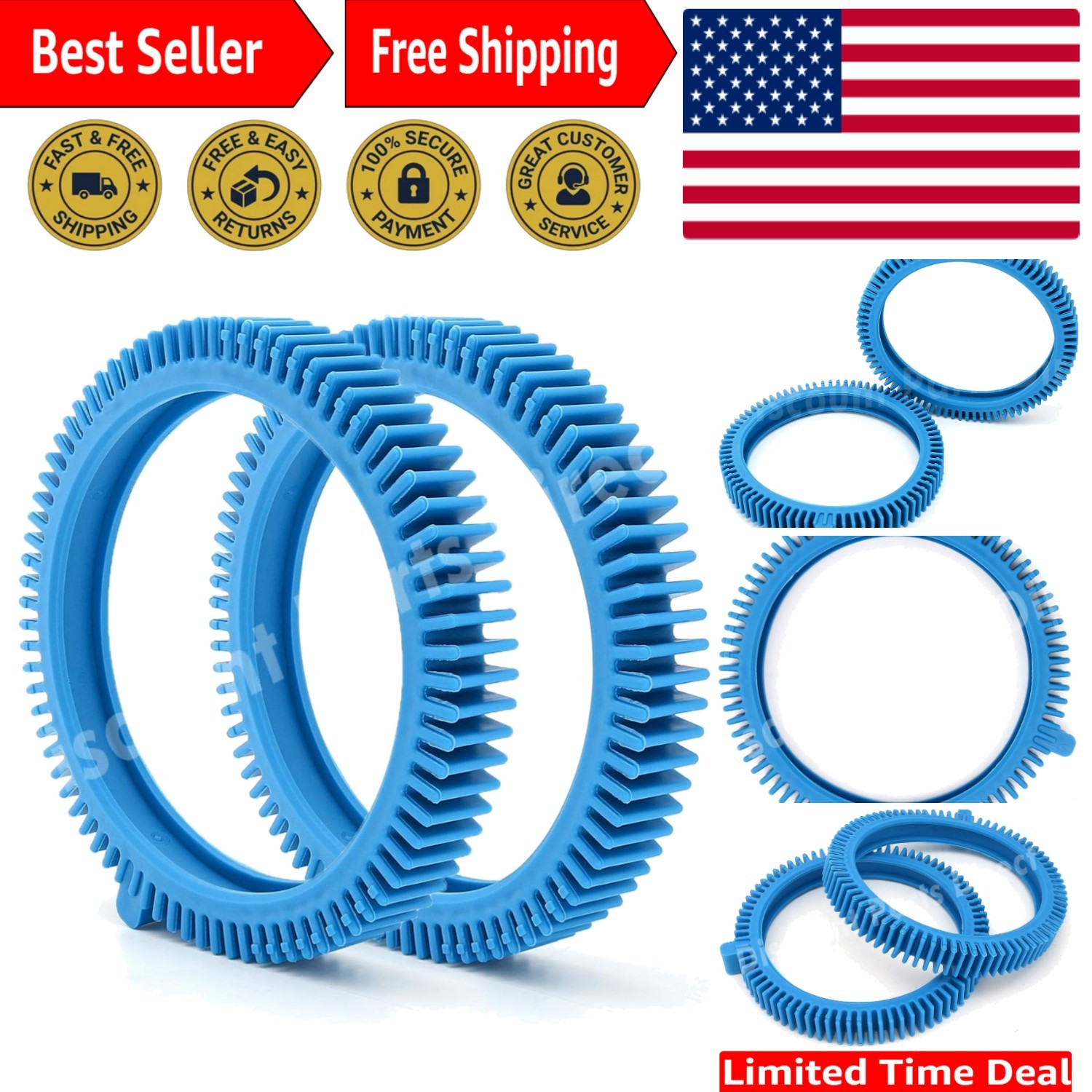 2-Pack Blue Front Tire Kit for Hayward Pool Cleaner – Super Hump