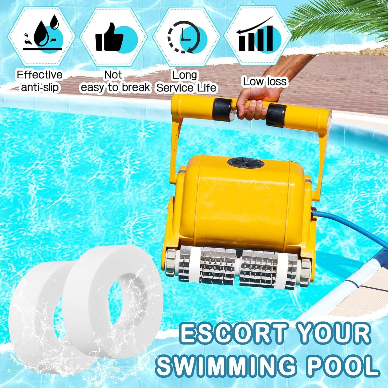 8 Climbing Rings for Maytronics Dolphin Robotic Pool Cleaners – 6101611-R4