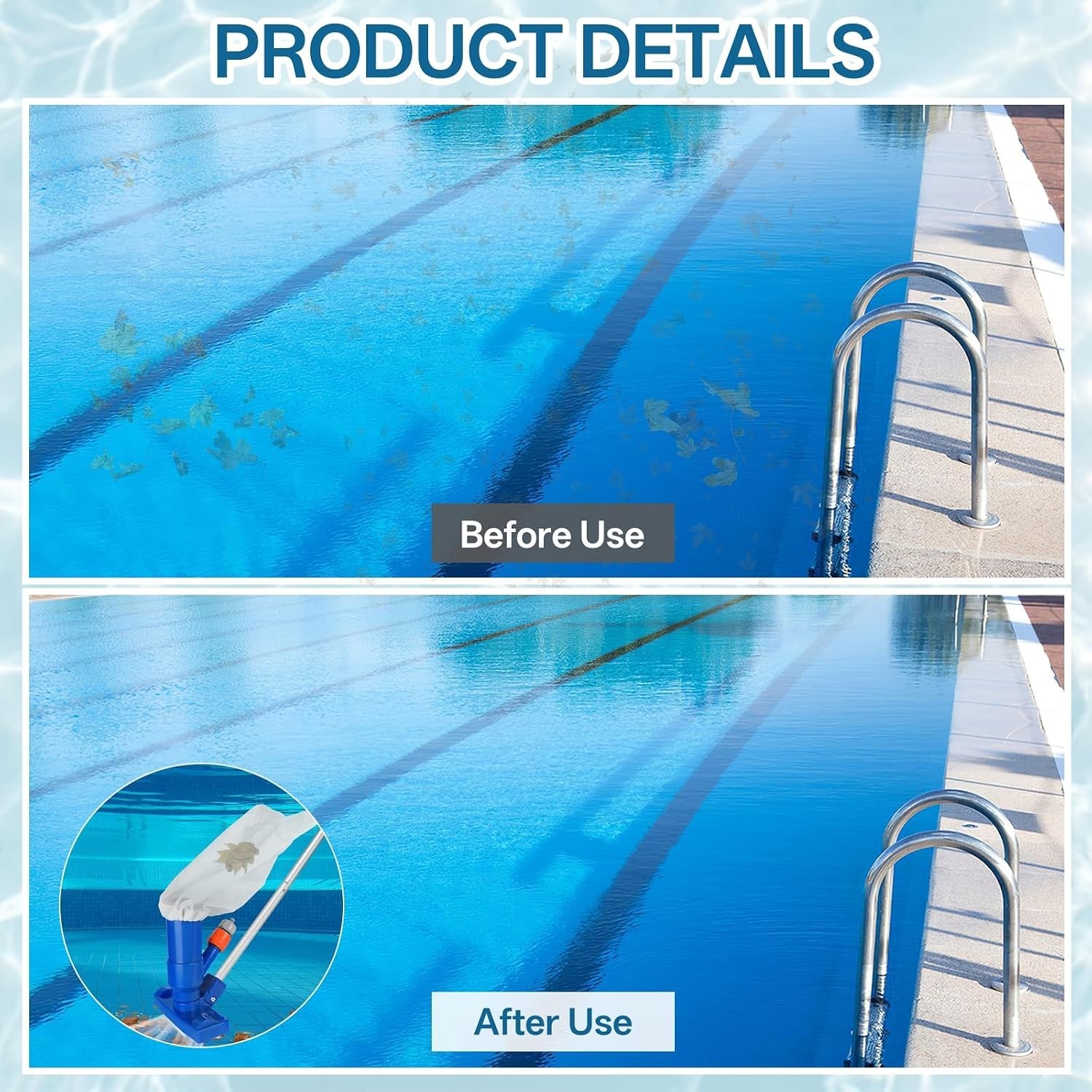 Effortless Cleaning with 4PCS Fine Mesh Pool Vacuum Bags – Drawstring Included
