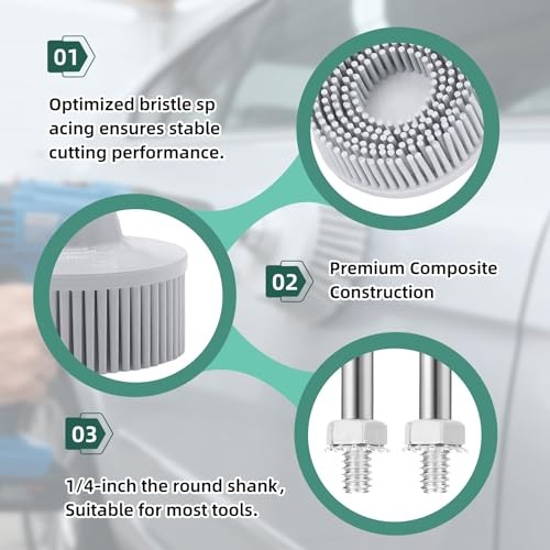 3Pcs Bristle Disc 2 Inch Gasket Remover Wheel Tool – 50#, 80#, 120# Size,