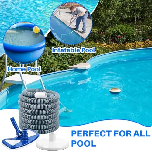 3 Pcs Pool Cleaning Kit 11.8&Prime; Vacuum Head with Flexible Butterfly Vacuum