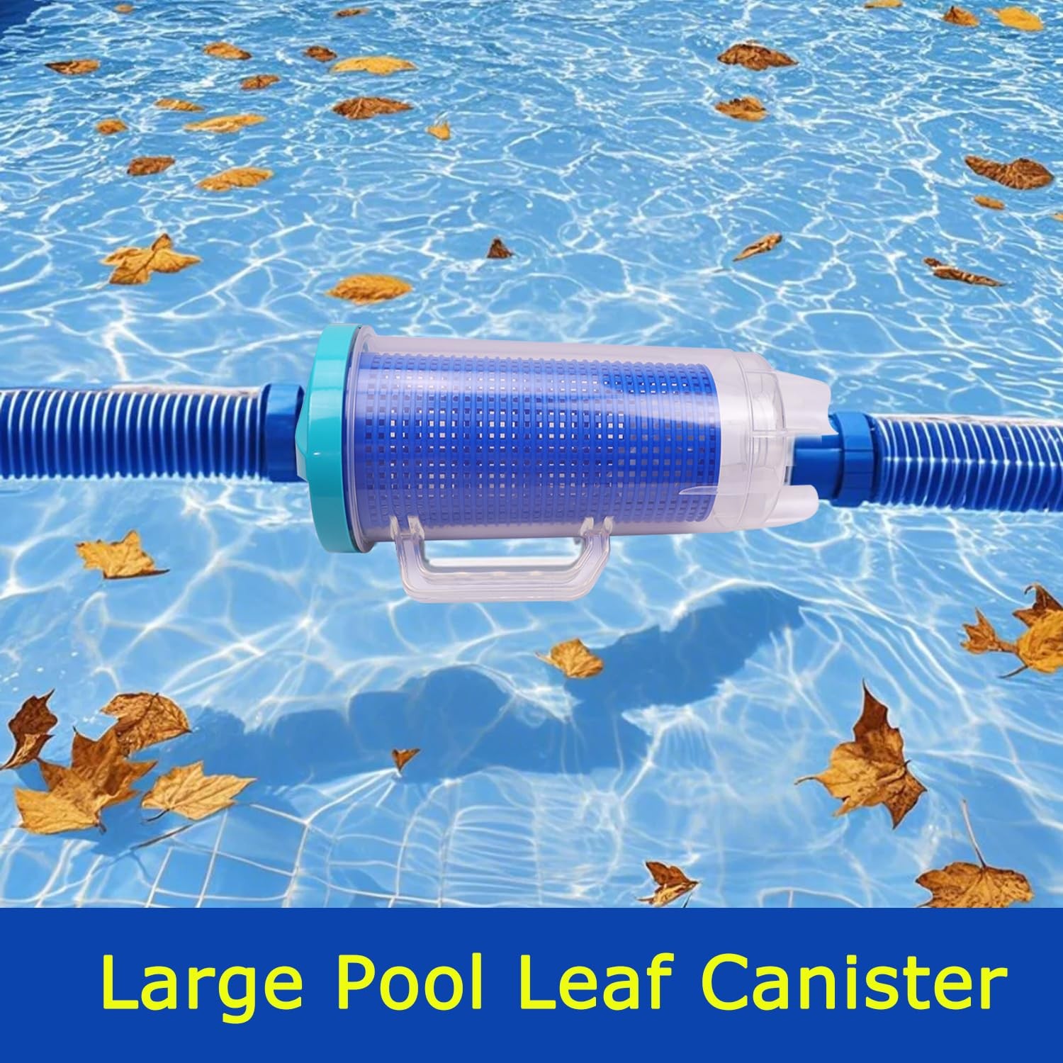 Large Inline Pool Leaf Catcher Canister for Vacuum with 6 Skimmer Socks