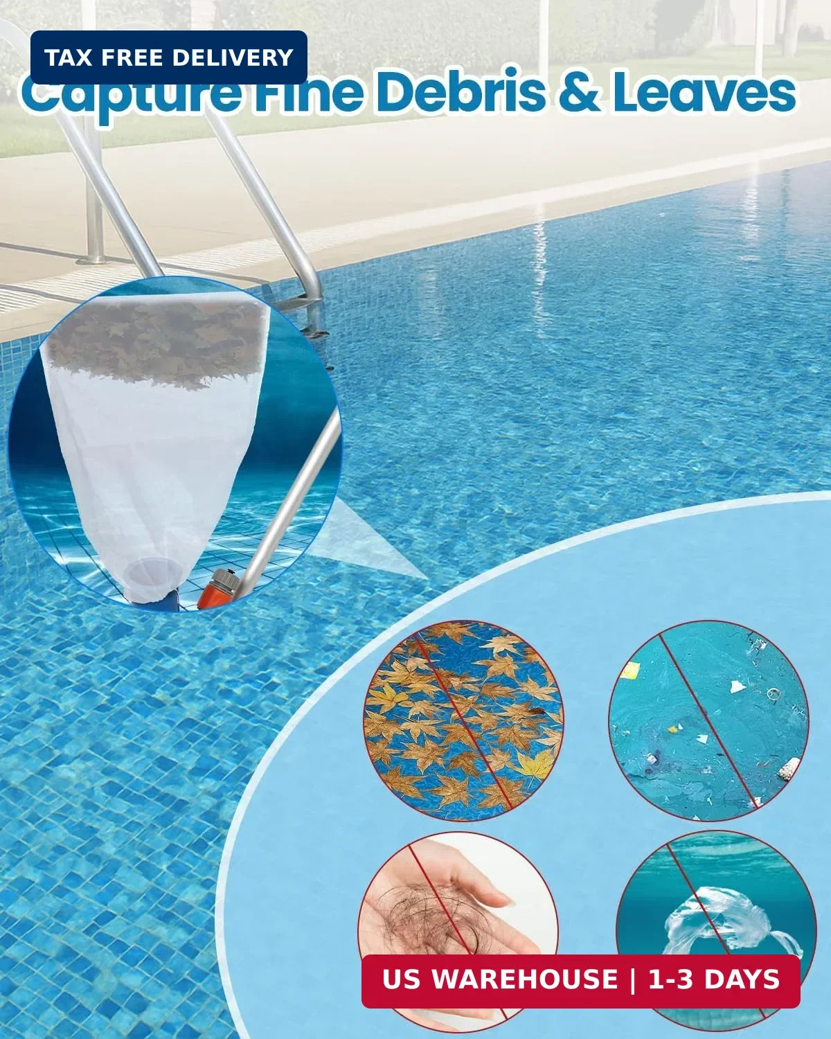 Large Size Pool Vacuum Bag Replacement 4PCS – 24x18in Fine Mesh Pool Vacuum Net