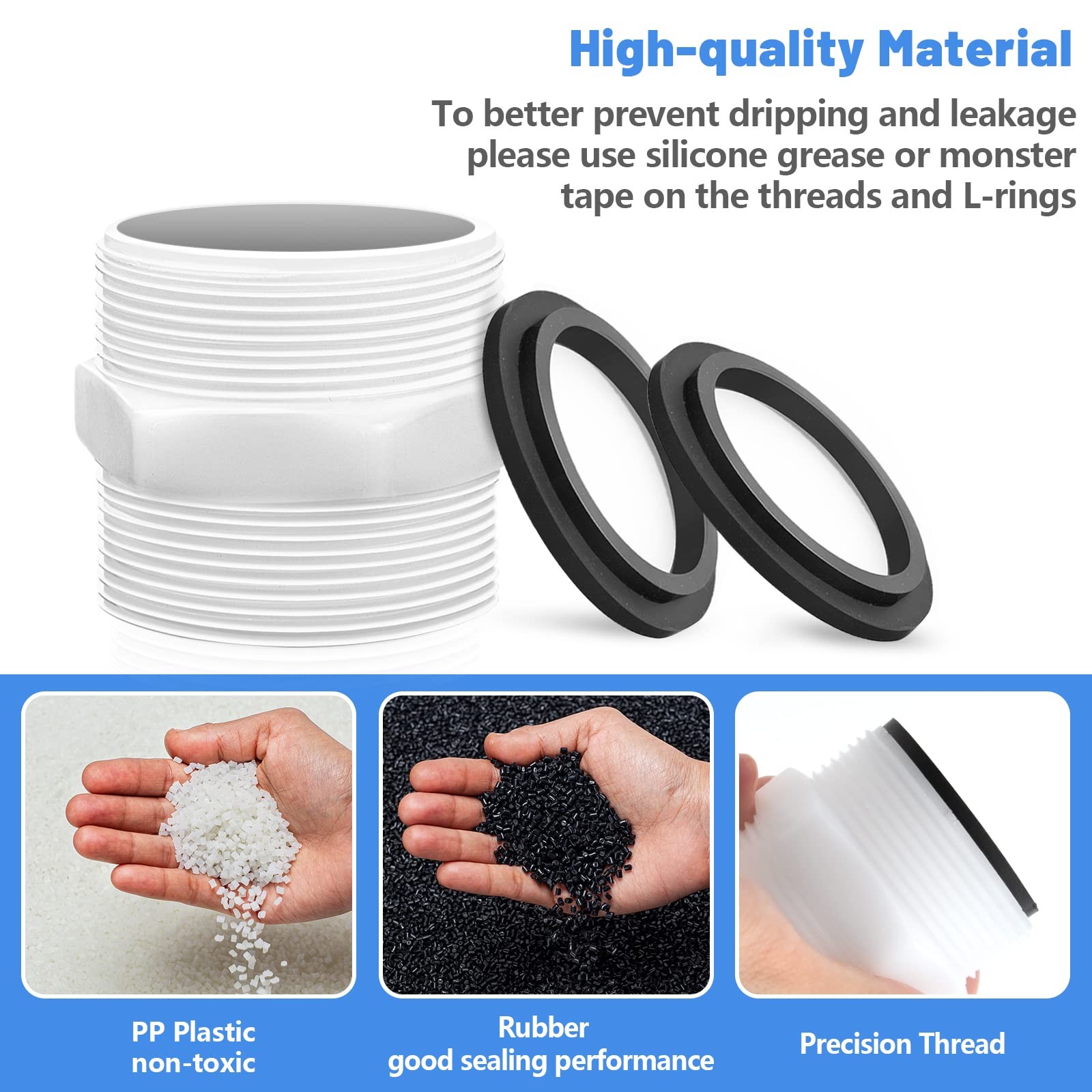 Pool Hose Adapter for Intex Above Ground Pools Pump Parts -1.5 1 Pack, White