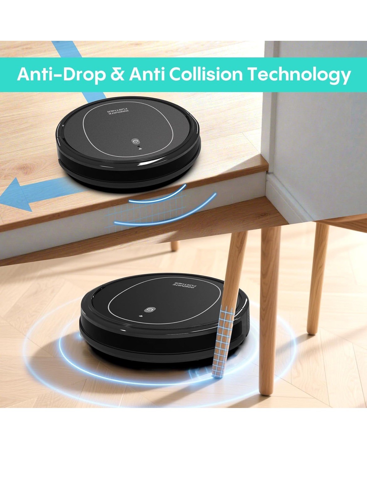 Robot Vacuum and Mop Combo 4000Pa Strong Suction wife/app/Alexa control Slim